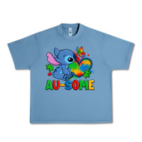 Pebble Blue ausome stitch autism Urban Heavy Tee - Zillion Design Studio