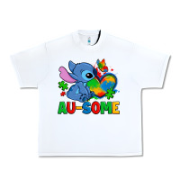 White ausome stitch autism Urban Heavy Tee - Zillion Design Studio