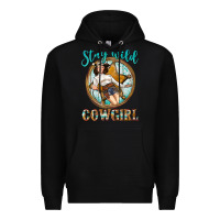 Black Western Stay Wild Cowgirl Premium Hoodie - BundleAndBundleShop