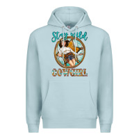 Blue Mist Western Stay Wild Cowgirl Premium Hoodie - BundleAndBundleShop