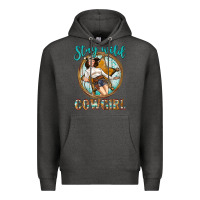 Charcoal Heather Western Stay Wild Cowgirl Premium Hoodie - BundleAndBundleShop
