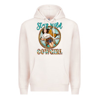 Pale Pink Western Stay Wild Cowgirl Premium Hoodie - BundleAndBundleShop