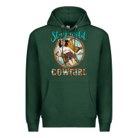 Sports Green Western Stay Wild Cowgirl Premium Hoodie - BundleAndBundleShop