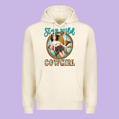 Western Stay Wild Cowgirl Premium Hoodie Designed By Bundleandbundleshop