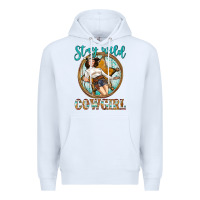 White Western Stay Wild Cowgirl Premium Hoodie - BundleAndBundleShop