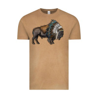 Vintage Camel bison with indian headdress Vintage Tee - RanaPortraitStore