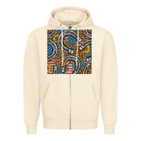 Sandshell American Flag Horseshoe Deamless Pattern Zipper Hoodie - BundleAndBundleShop