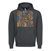 Smoke American Flag Horseshoe Deamless Pattern Zipper Hoodie - BundleAndBundleShop