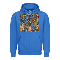 True Royal American Flag Horseshoe Deamless Pattern Zipper Hoodie - BundleAndBundleShop