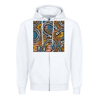 White American Flag Horseshoe Deamless Pattern Zipper Hoodie - BundleAndBundleShop