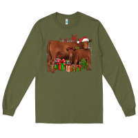 Army Green Christmas Gelbvieh Long Sleeve Tee - JahusDesignShop
