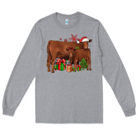 Heather Grey Christmas Gelbvieh Long Sleeve Tee - JahusDesignShop