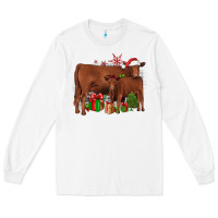 White Christmas Gelbvieh Long Sleeve Tee - JahusDesignShop