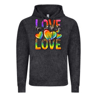 Vintage Black love is love with hearts Vintage Hoodie - texasbilliewilder