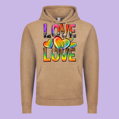 Vintage Hoodie love is love with hearts