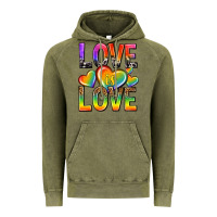 Vintage Olive love is love with hearts Vintage Hoodie - texasbilliewilder