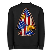 Black American flag sunflower arrowhead Heavyweight Sweatshirt - Zillion Design Studio