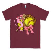 Burgundy softball coquette bow Classic Tee - JahusDesignShop