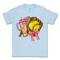 Dusty Blue softball coquette bow Classic Tee - JahusDesignShop