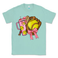 Seafoam softball coquette bow Classic Tee - JahusDesignShop
