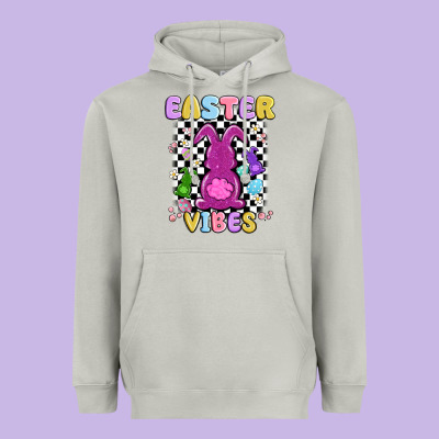 Easter Vibes Peep Faux Sequin Heavyweight Hoodie Designed By Maliassmallbusiness