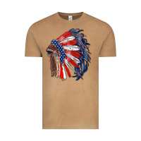 Vintage Camel american flag indian headdress Vintage Tee - RanaPortraitStore