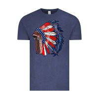 Vintage Denim american flag indian headdress Vintage Tee - RanaPortraitStore