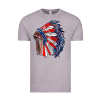 Vintage Zinc american flag indian headdress Vintage Tee - RanaPortraitStore