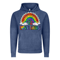 Vintage Denim love wins with daisy and heart Vintage Hoodie - texasbilliewilder