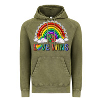 Vintage Olive love wins with daisy and heart Vintage Hoodie - texasbilliewilder