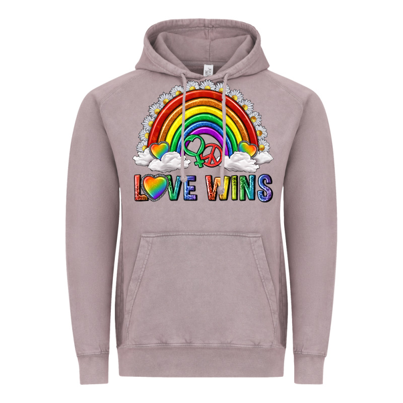 Love Wins With Daisy And Heart Vintage Hoodie by texasbilliewilder | Teevron