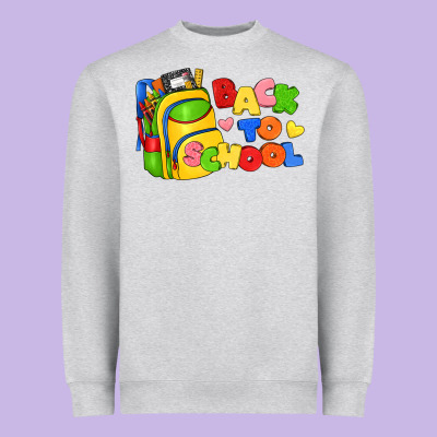 Back To School With School Bag Heavyweight Sweatshirt Designed By Texasbilliewilder