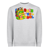 Heather Grey back to school with school bag Heavyweight Sweatshirt - texasbilliewilder
