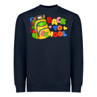 Navy back to school with school bag Heavyweight Sweatshirt - texasbilliewilder
