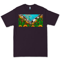 Plum cactus sunflower cowhide and turquoise license plate Premium Tee - Artiststas
