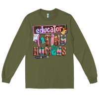 Army Green educator of tiny humans Long Sleeve Tee - AdoDesignShop