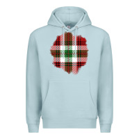 Blue Mist Christmas Tartan Patch Premium Hoodie - BundleAndBundleShop