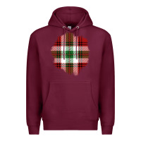 Burgundy Christmas Tartan Patch Premium Hoodie - BundleAndBundleShop