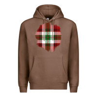 Chestnut Christmas Tartan Patch Premium Hoodie - BundleAndBundleShop