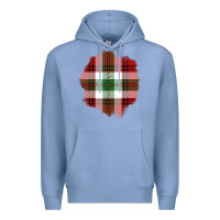 Colony Blue Christmas Tartan Patch Premium Hoodie - BundleAndBundleShop