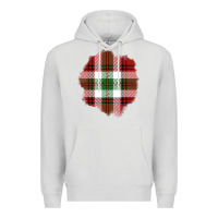 Dove Grey Christmas Tartan Patch Premium Hoodie - BundleAndBundleShop