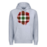 Heather Grey Christmas Tartan Patch Premium Hoodie - BundleAndBundleShop