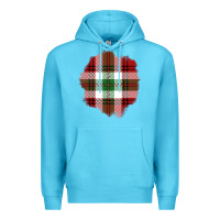Ocean Blue Christmas Tartan Patch Premium Hoodie - BundleAndBundleShop