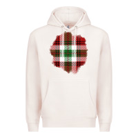 Pale Pink Christmas Tartan Patch Premium Hoodie - BundleAndBundleShop
