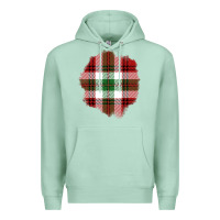Seafoam Christmas Tartan Patch Premium Hoodie - BundleAndBundleShop