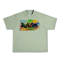 Oil Green autism american flag Urban Heavy Tee - Zillion Design Studio