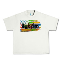 Pistachio autism american flag Urban Heavy Tee - Zillion Design Studio