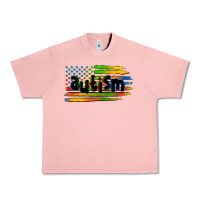Salmon autism american flag Urban Heavy Tee - Zillion Design Studio