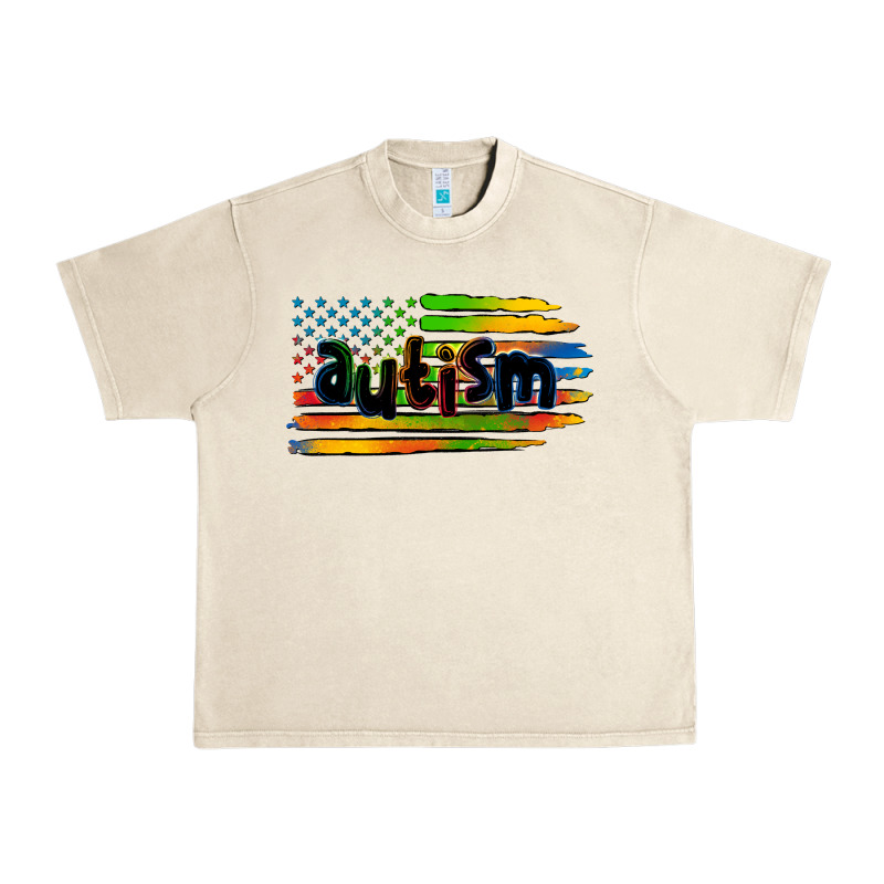 Autism American Flag Urban Heavy Tee by Zillion Design Studio | Teevron
