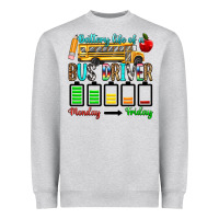 Heather Grey battery life of a bus driver Heavyweight Sweatshirt - texasbilliewilder